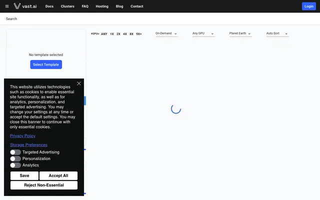 Screenshot of Vast.ai | Console