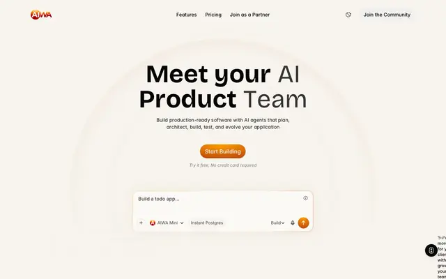 Screenshot of AIWA - Your AI product team