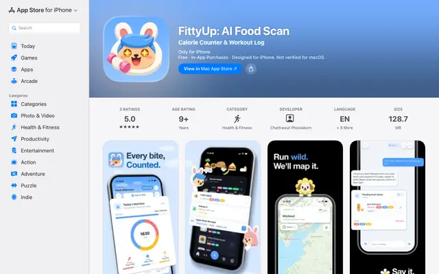 Screenshot of ‎Fitty Up App - App Store