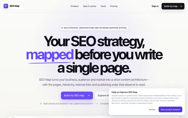 Screenshot of SEO Map — Build the complete SEO architecture your business needs