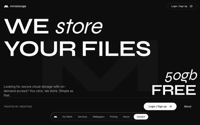 Screenshot of MMStorage - Free 50GB Cloud Storage | Upload Photos, Videos & Files Online