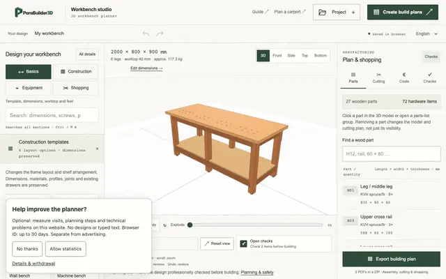 Screenshot of Werkbank Studio