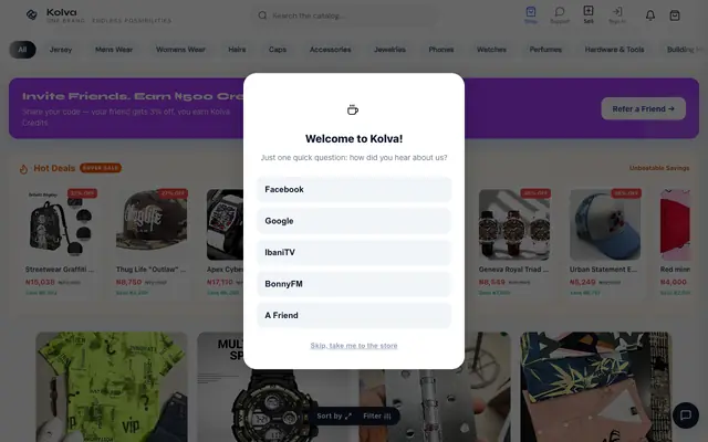 Screenshot of Kolva | Bonny Island's Local Marketplace - Fashion, Electronics, Groceries & Mor