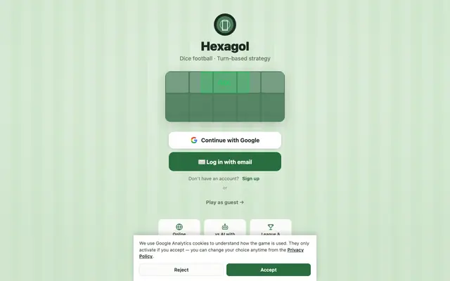 Screenshot of Hexagol — Fútbol de Dados Online