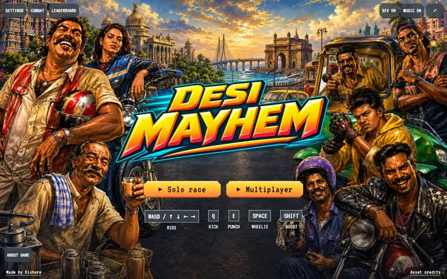 Screenshot of Desi Mayhem — Indian Motorcycle Racing Game