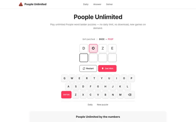 Screenshot of Poople Unlimited – Play Poople Free Online, No Daily Limit