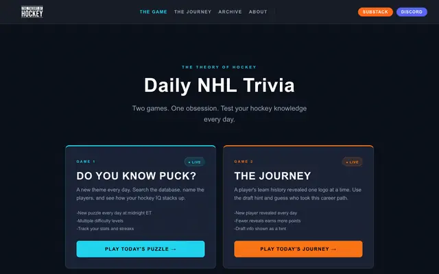 Screenshot of Theory of Hockey