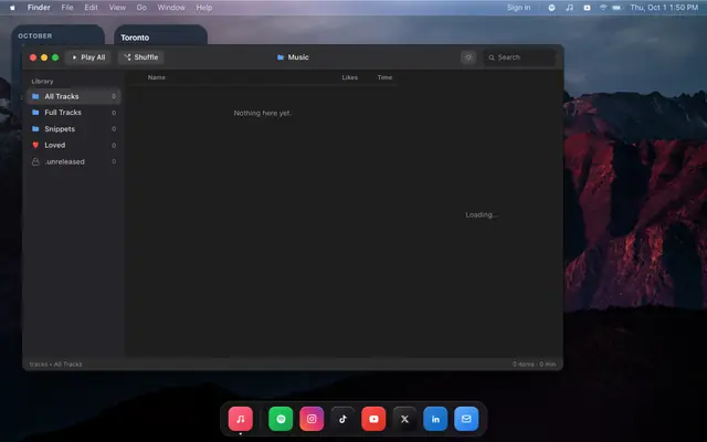 Screenshot of Music