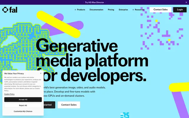 Screenshot of Generative AI | Run Image, Video, 3D and Audio Models | fal