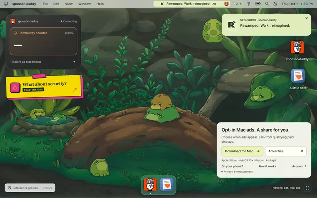Screenshot of sponsor-daddy — A little space. A little extra.