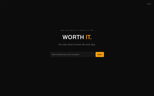 Screenshot of Worth It.
