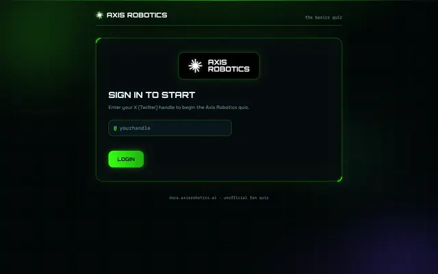 Screenshot of Axis Robotics — The Basics Quiz