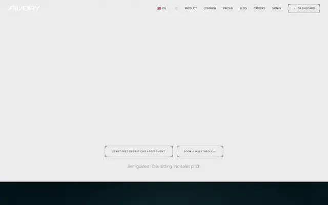 Screenshot of Aivory AI - Infrastructure for Business Transformation