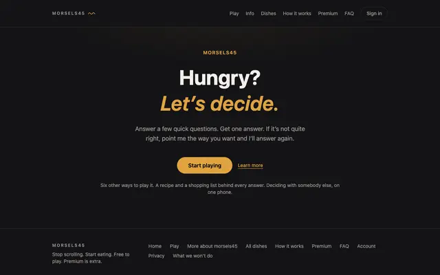 Screenshot of Morsels45 — Decide