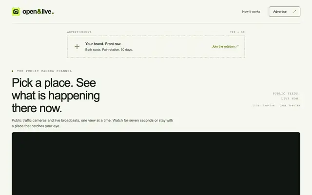 Screenshot of Open & Live — Public Live Cameras Every 7 Seconds