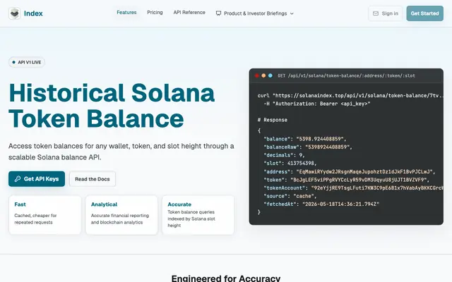 Screenshot of Slot-Based Token Balance API