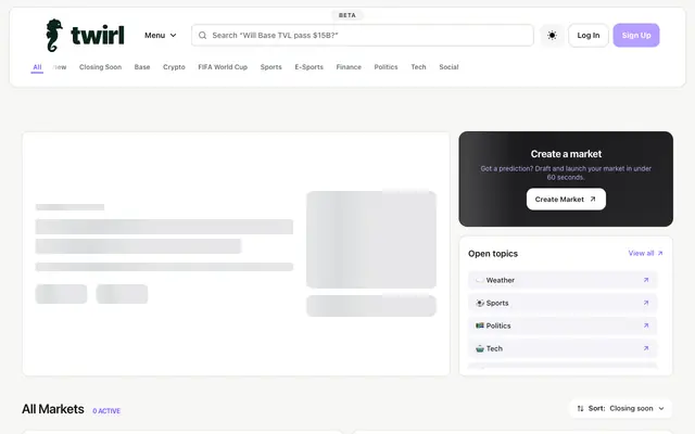 Screenshot of TwirlMarkets