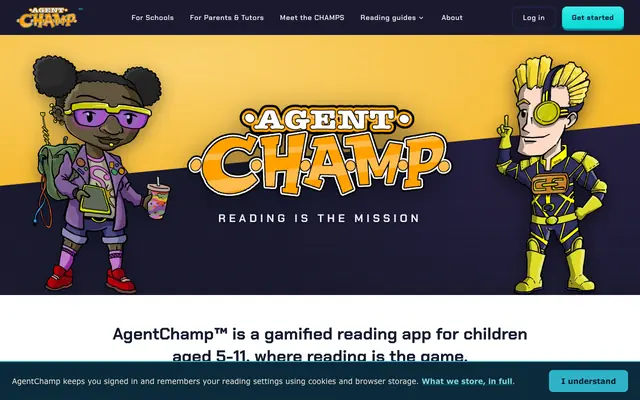 Screenshot of Gamified Reading App for Children Aged 5-11 | AgentChamp