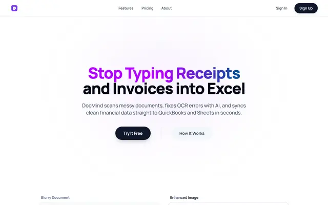 Screenshot of DocMind — Document & PDF Scanner Workspace