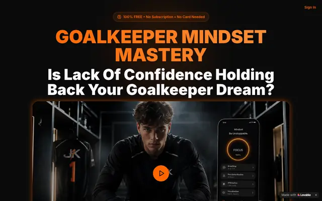 Screenshot of TotalGoalkeeping - Elite Mindset Training