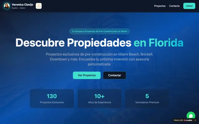 Screenshot of Veronica Clavijo - Luxury Miami Pre-Construction Properties