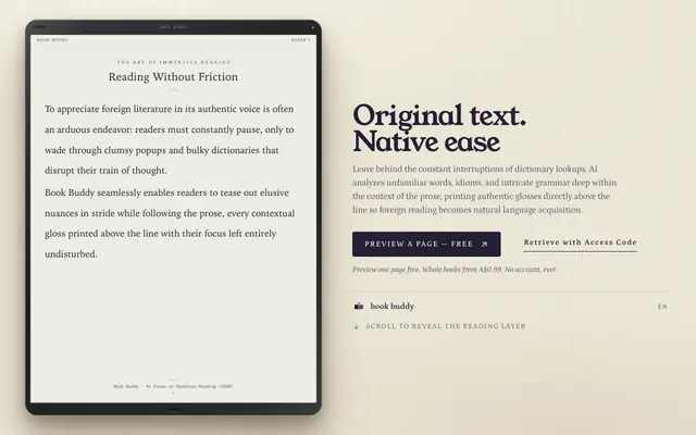 Screenshot of Book Buddy — Kindle Book Annotator | EPUB & PDF Word Wise Tool