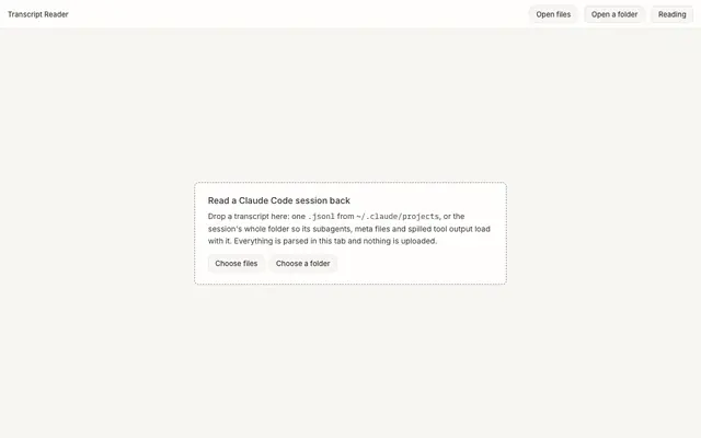 Screenshot of Transcript Reader