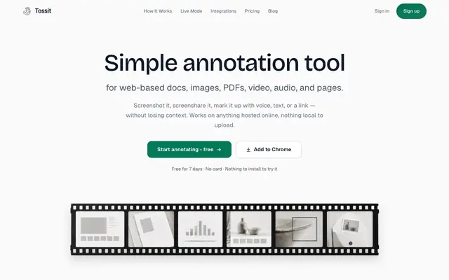 Screenshot of Tossit - Drop anything in. Find it later.