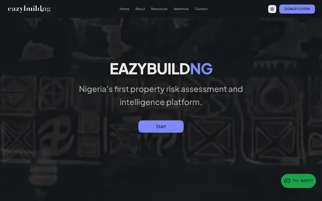 Screenshot of EazyBuild | Nigeria's Property Development Platform — QuESTT, BEGiN, HOMES & WaV