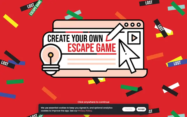 Screenshot of LOST Studio — 2D Escape Room Creator
