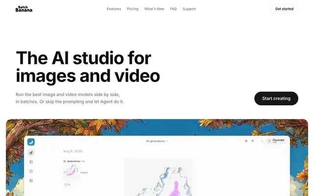 Screenshot of Batch Banana - The AI Studio for Images and Video