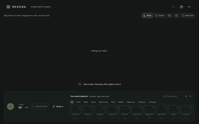 Screenshot of Resona — Make matter sing