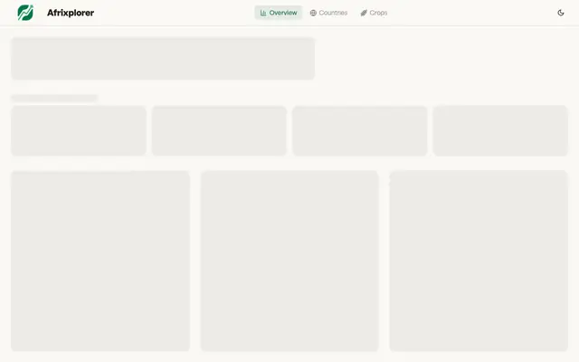 Screenshot of African Agricultural Data & Investment Intelligence | Afrixplorer