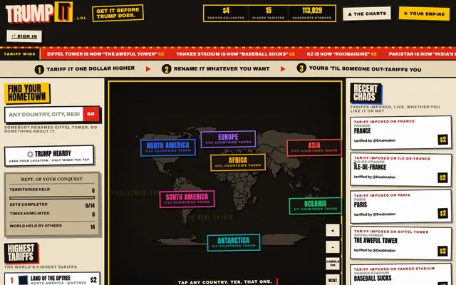 Screenshot of TrumpIt.lol - Get it before Trump does.