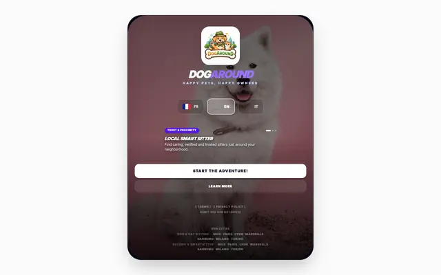 Screenshot of DOGAROUND — Smart sitters pour chiens et chats