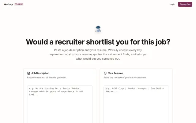 Screenshot of Work-ly — Your ultimate unfair advantage in the job hunt