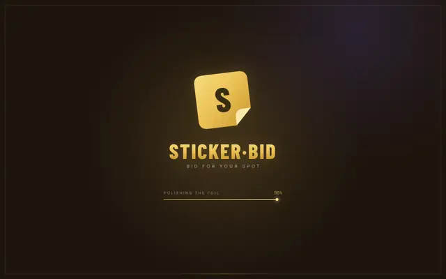 Screenshot of sticker.bid — bid for your spot in the album
