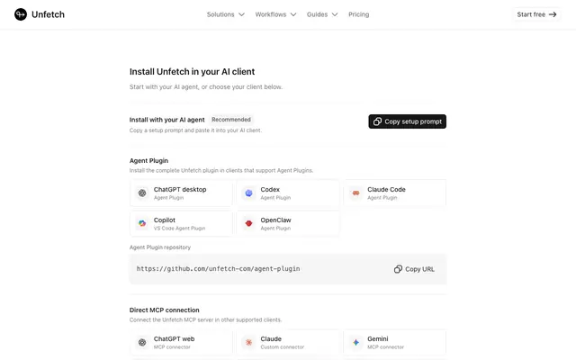 Screenshot of Marketing reporting Agent Plugin and MCP server | Unfetch
