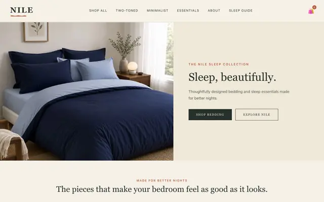 Screenshot of NILE — Luxury Bedsheets & Bedding in Nigeria