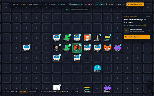 Screenshot of SPOT — Your Place on the Internet