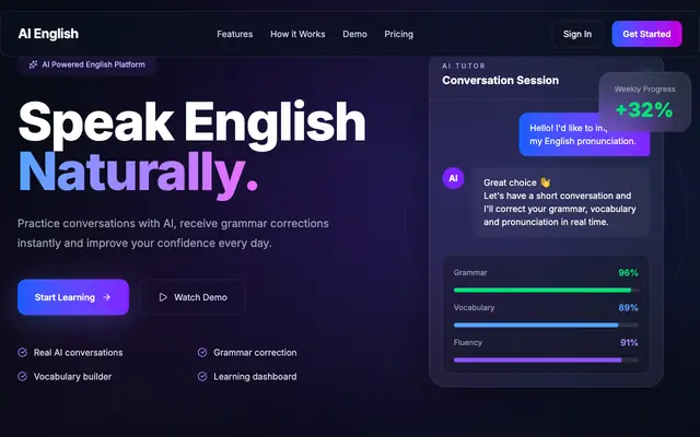 Screenshot of AI English Tutor