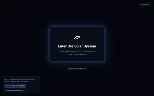Screenshot of Orbitale - Your Portal to Space