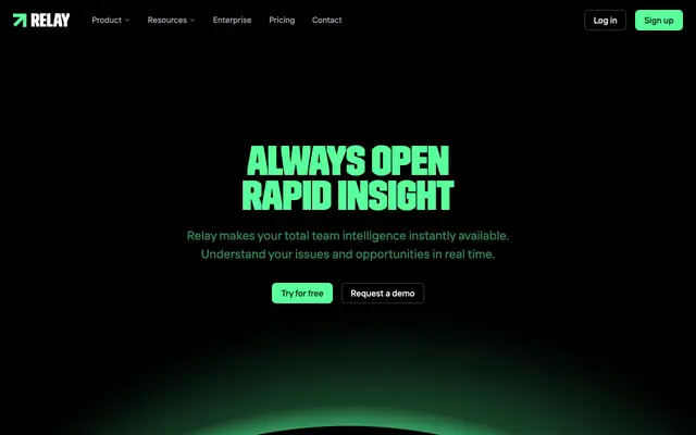 Screenshot of Relay - Always Open, Always Informed. Real-Time Team Insight