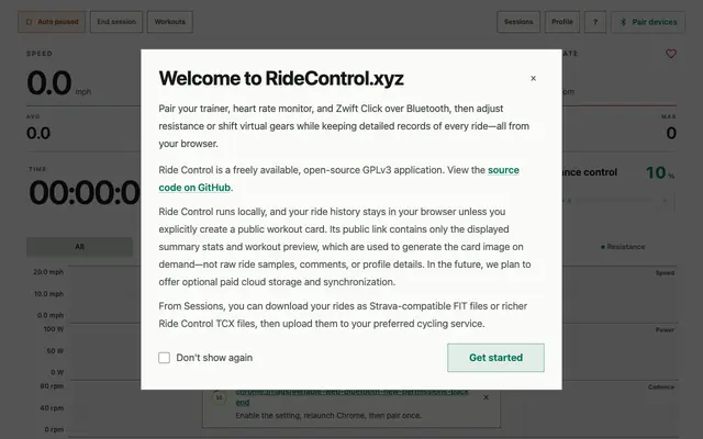 Screenshot of Ride Control