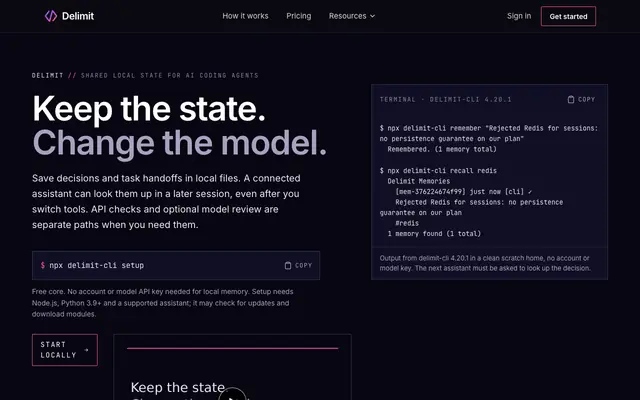 Screenshot of Delimit — the merge gate for AI-written code