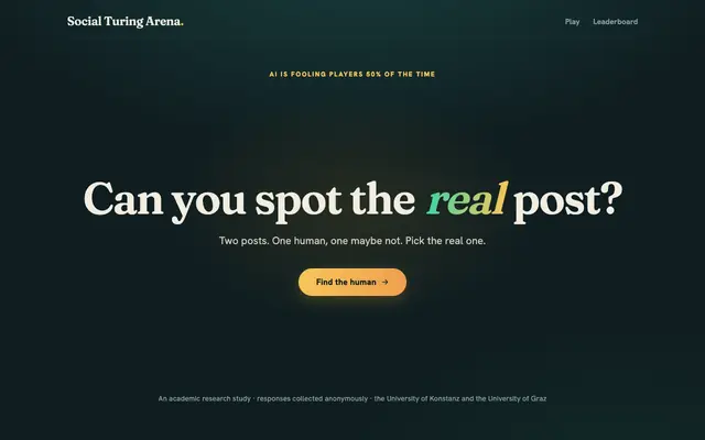 Screenshot of Social Turing Arena