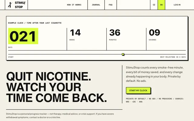 Screenshot of StimuStop — Quit smoking & vaping — free progress tracker