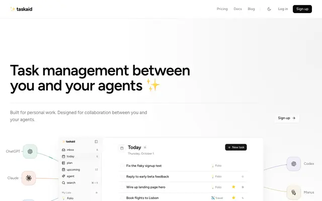 Screenshot of Taskaid - The AI task manager