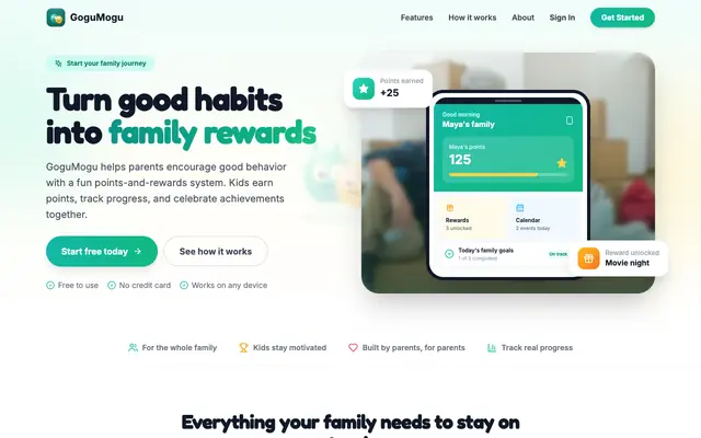Screenshot of GoguMogu · Small efforts, big rewards!
