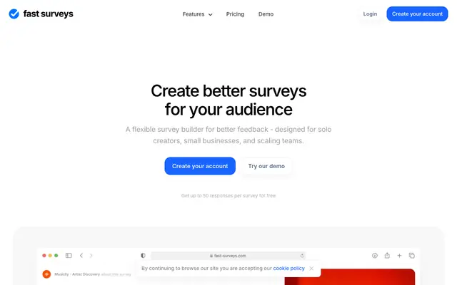 Screenshot of Fast Surveys - A flexible survey builder for better feedback - designed for solo